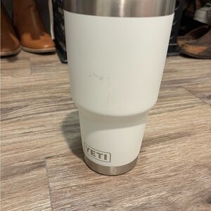 YETI Stainless Steel and White Tumbler